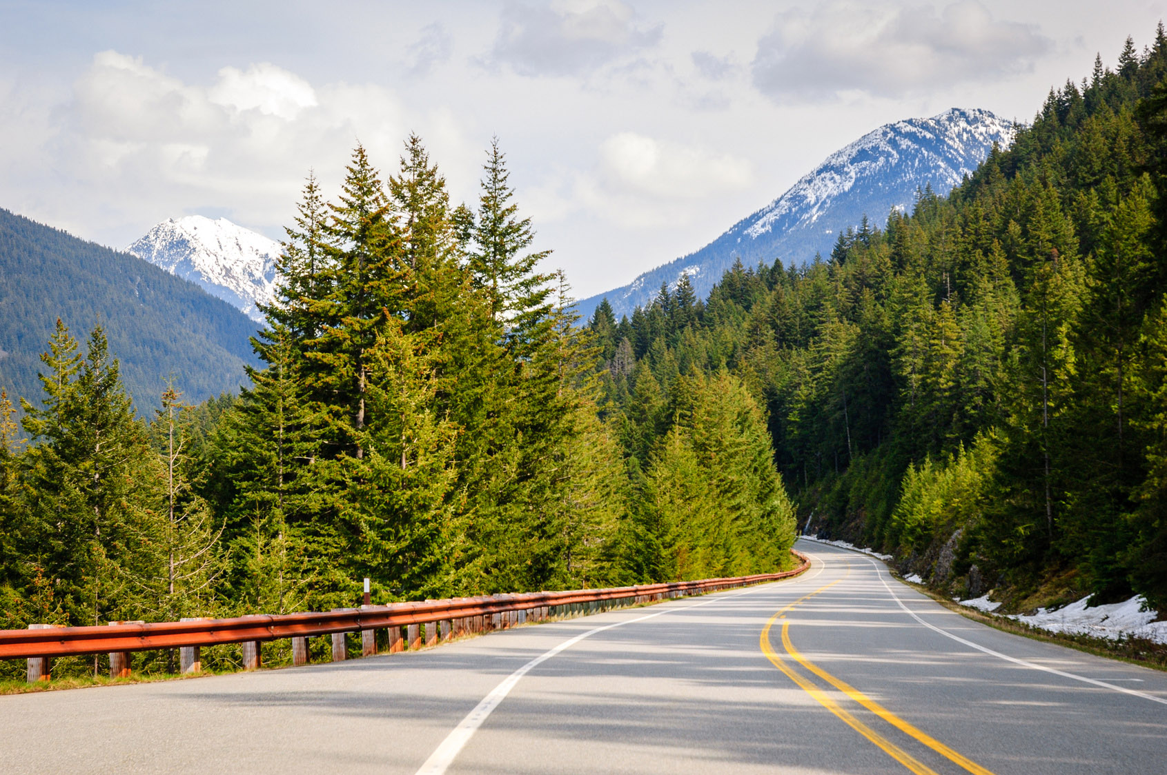 Highway running along North Cascades National Park