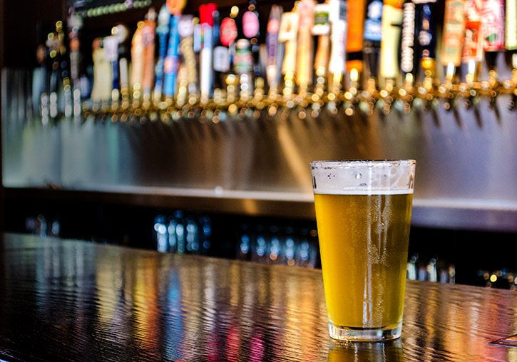 Glass Of Beer On A Bar