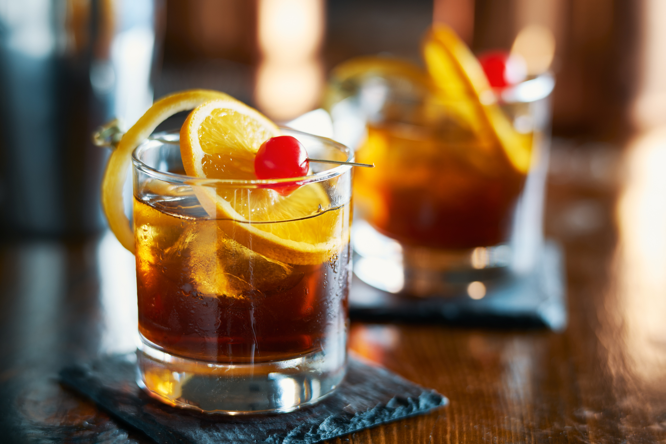 Old Fashioned Cocktail On A Coaster