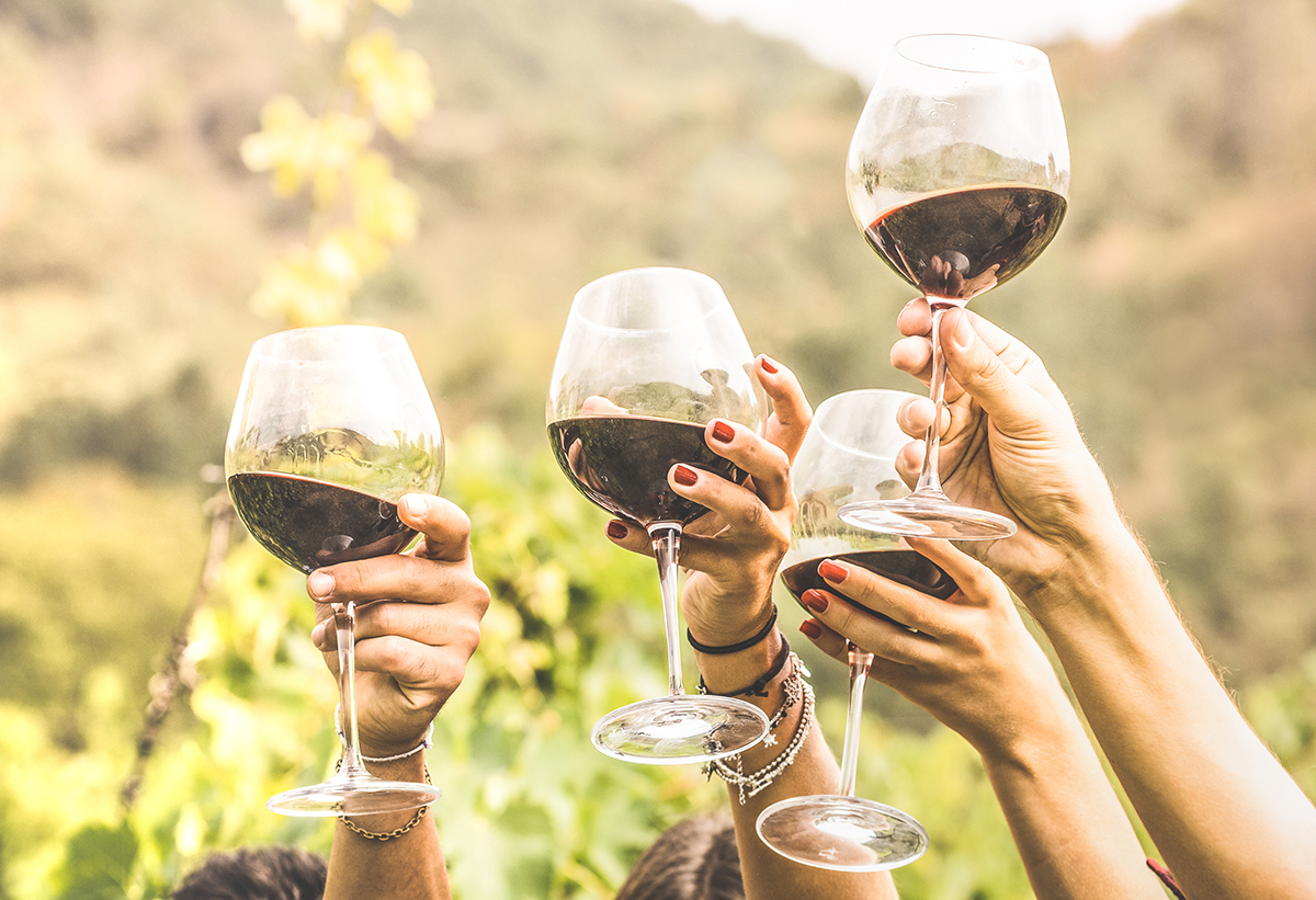 Outdoor Wine Toast