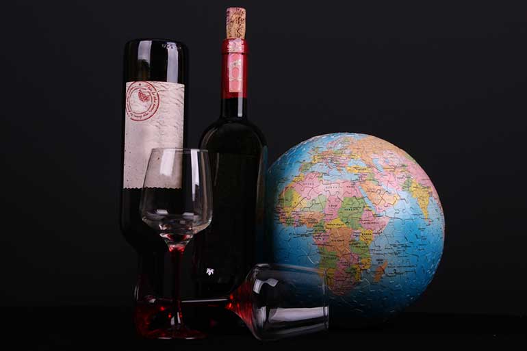 Red Wine And Globe