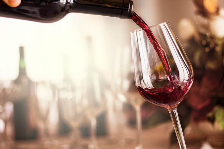 Cabernet Sauvignon Pouring Into Glass.