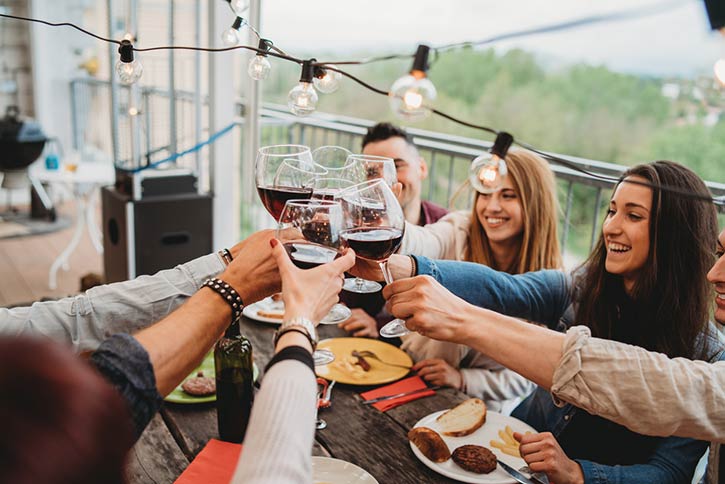 Friends Toasting With Wine