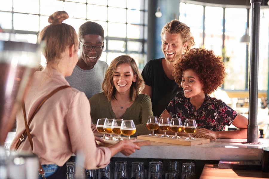 Group Of Friends At Beer Tasting