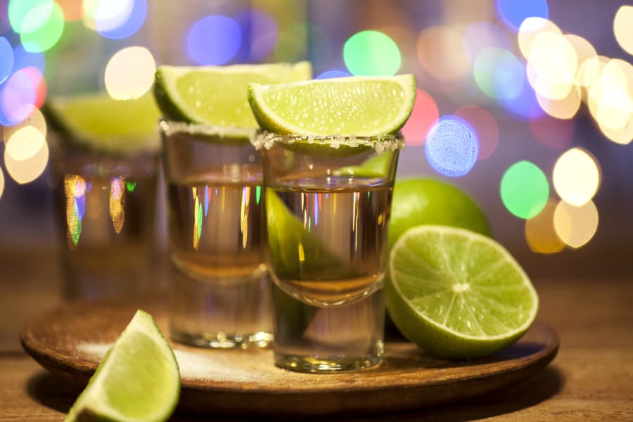 Tequila Glass With Lime 