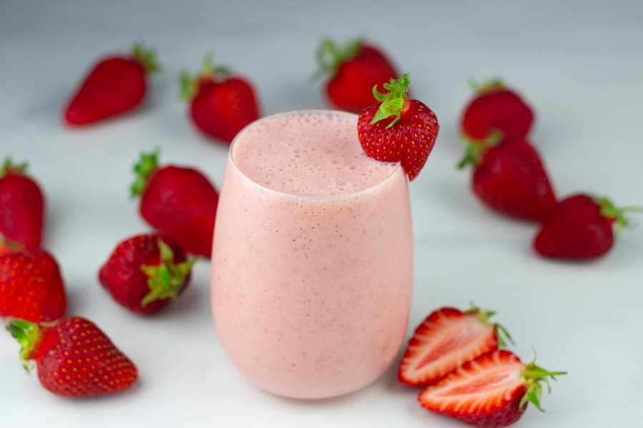 Strawberry cocktail made with Tequila Rose 