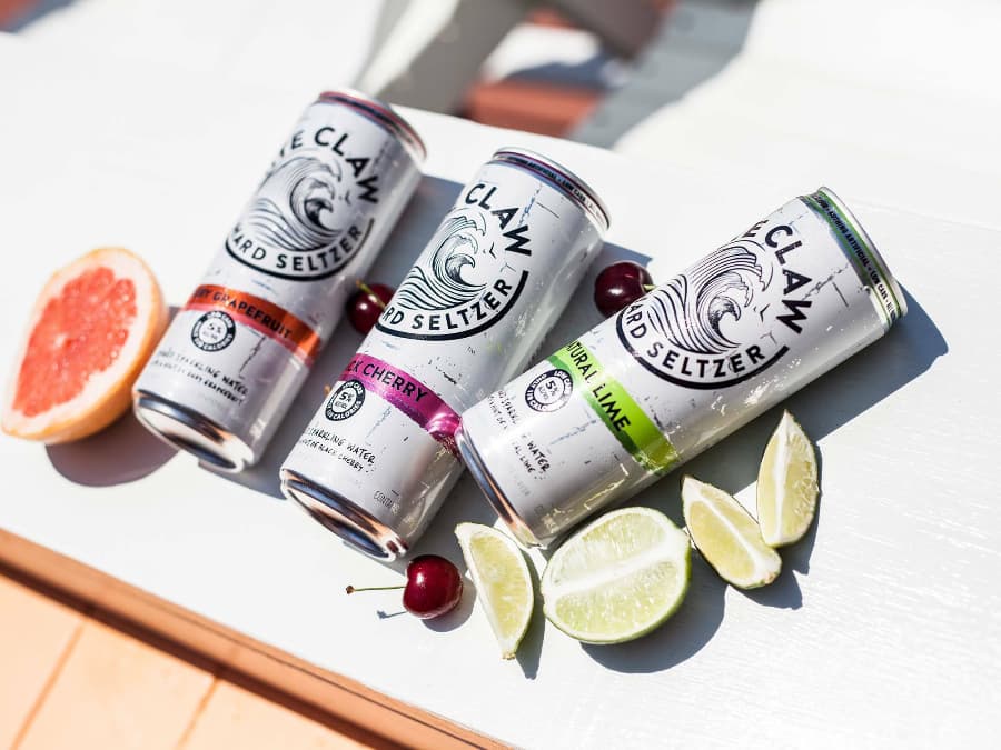 Grapefruit, black cherry, and lime White Claws 