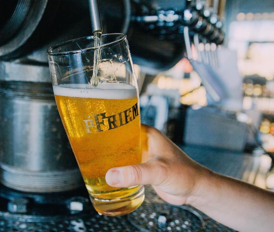 pFriem draft beer being poured