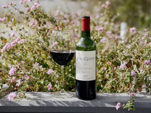 Joel Gott Cabernet sauvignon bottle and wine glass