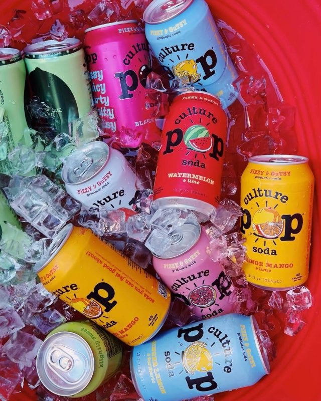 Culture pop sodas in bucket of ice